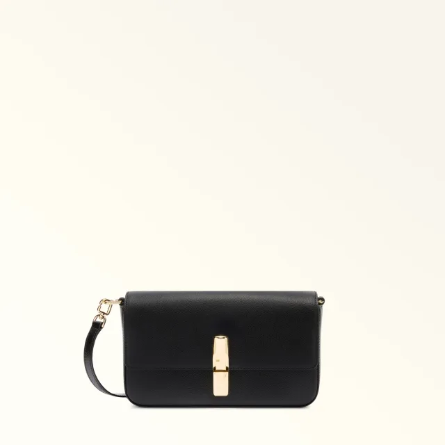 Furla Iride: как носить компактную сумку в городских образах 2026: Furla Iride: чёрные женские сумки, реальный каталожный ракурс 4