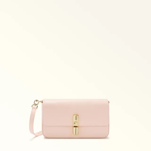 Furla Iride: как носить компактную сумку в городских образах 2026: Furla Iride: розовые женские сумки, реальный каталожный ракурс 1