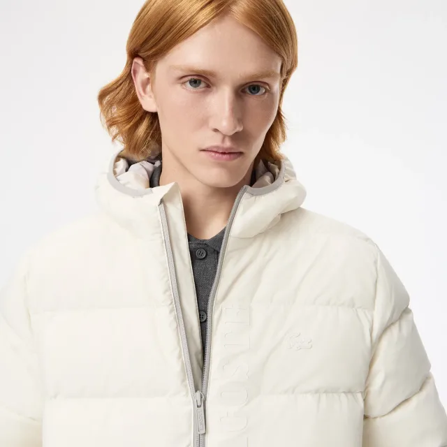 Мужская Lacoste: как собрать городской гардероб не только из поло: Lacoste: мужская молочная куртка, реальный каталожный ракурс 4
