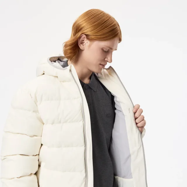 Мужская Lacoste: как собрать городской гардероб не только из поло: Lacoste: мужская молочная куртка, реальный каталожный ракурс 6