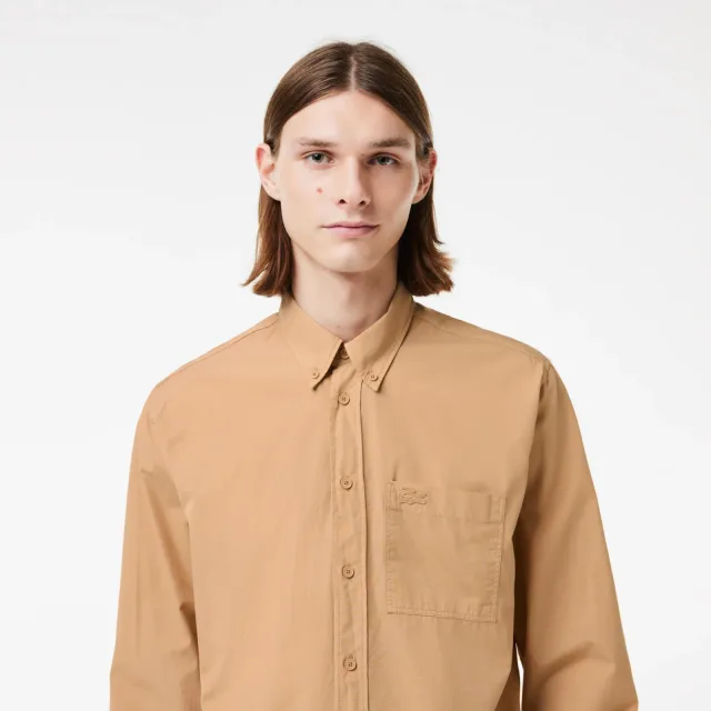 Мужские рубашки Lacoste: как выбрать посадку для города, работы и выходного дня: Мужская рубашка Lacoste из хлопка, реальный каталожный ракурс 4