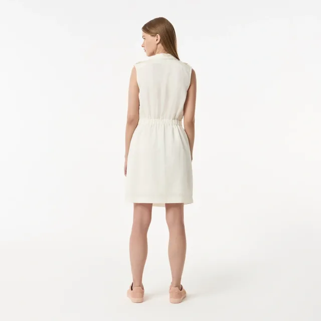 Платье-поло Lacoste: как выбрать силуэт для тёплого городского дня: Lacoste: женское платье из льняной смеси, реальный каталожный ракурс 3