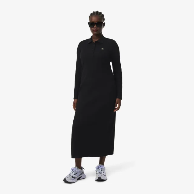 Платья и юбки Lacoste: как носить пике и складки в городе в 2027: Lacoste: платье из органического хлопка, реальный каталожный ракурс 4