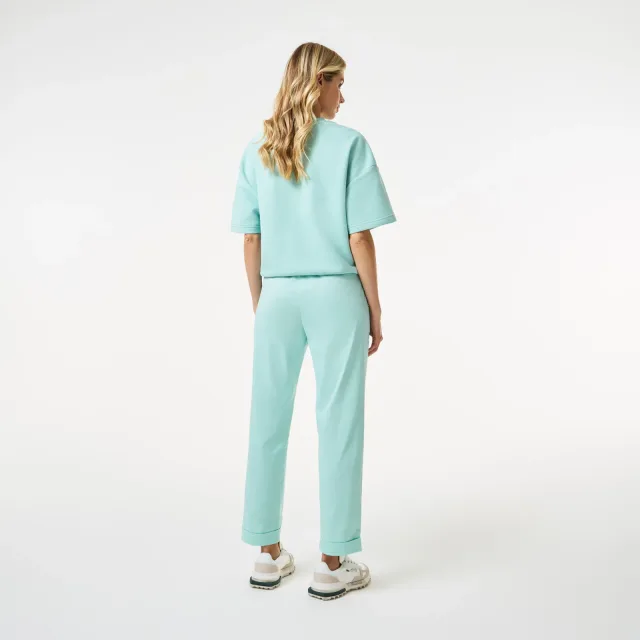 Женские брюки Lacoste: как выбрать посадку для движения весь день: Женские брюки Lacoste с регулируемым поясом, реальный каталожный ракурс 2