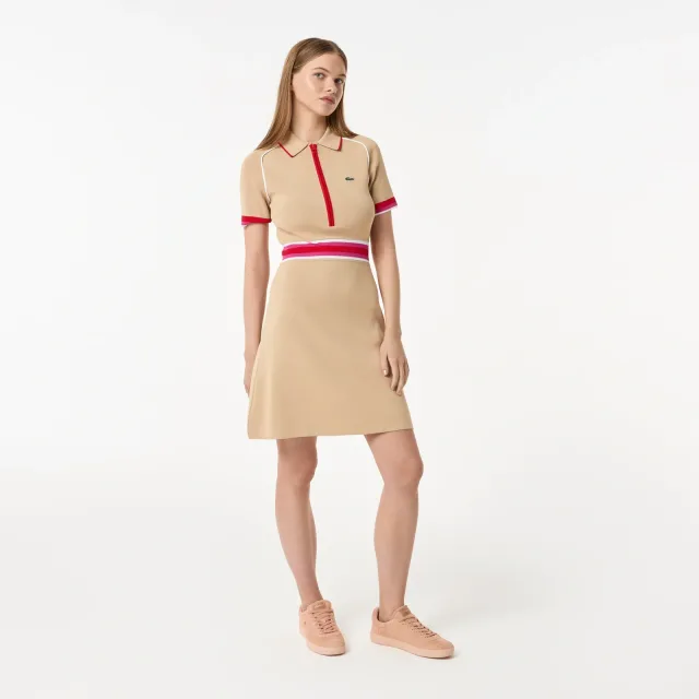 Женские платья Lacoste: три силуэта для города, которые хочется носить не один раз: Платье Lacoste из вискозы, реальный каталожный ракурс 1