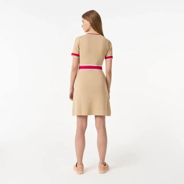 Женские платья Lacoste: три силуэта для города, которые хочется носить не один раз: Платье Lacoste из вискозы, реальный каталожный ракурс 3