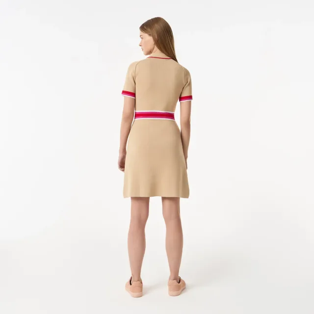 Женские платья Lacoste: три силуэта для города, которые хочется носить не один раз: Платье Lacoste из вискозы, реальный каталожный ракурс 4