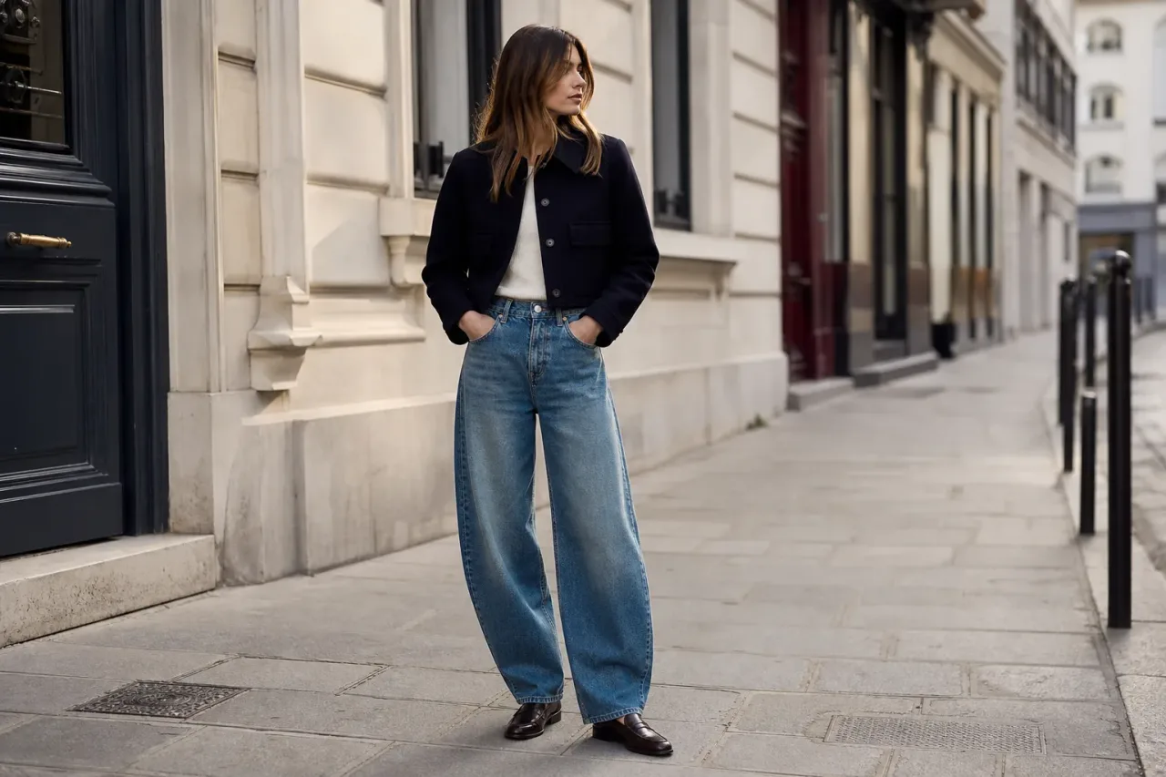 Женские джинсы Calvin Klein barrel: как носить объёмный силуэт в городе