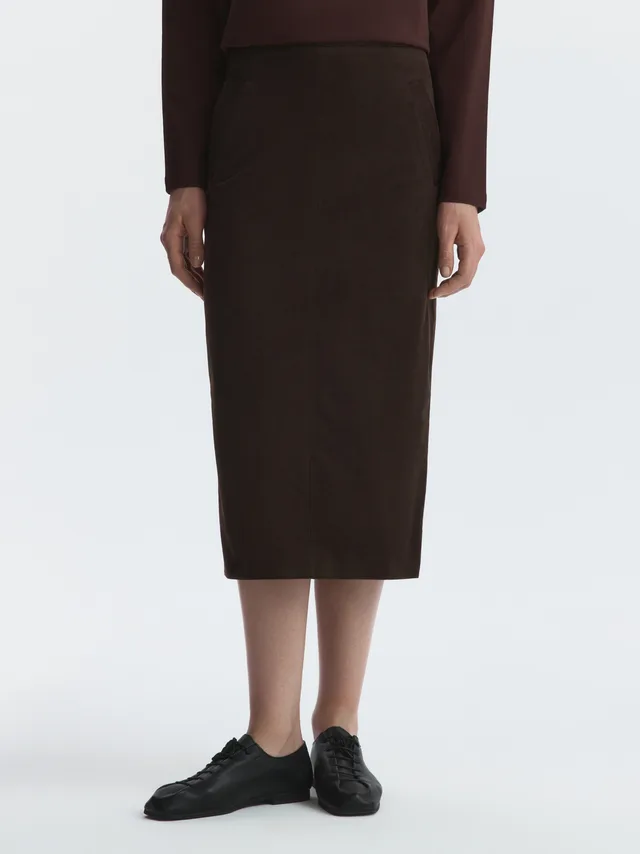 Шоколадная вельветовая юбка CHARUEL: каталожный ракурс 1